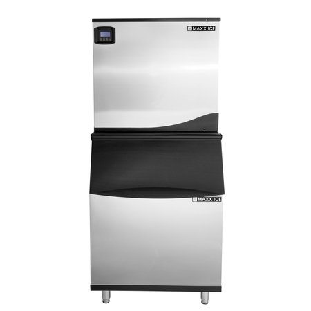 MAXX ICE Intelligent Series Modular Ice Machine, 30 in.W, 521 lbs, and Storage Bin, 30 in.W, Stainless Steel MIM500N-B470